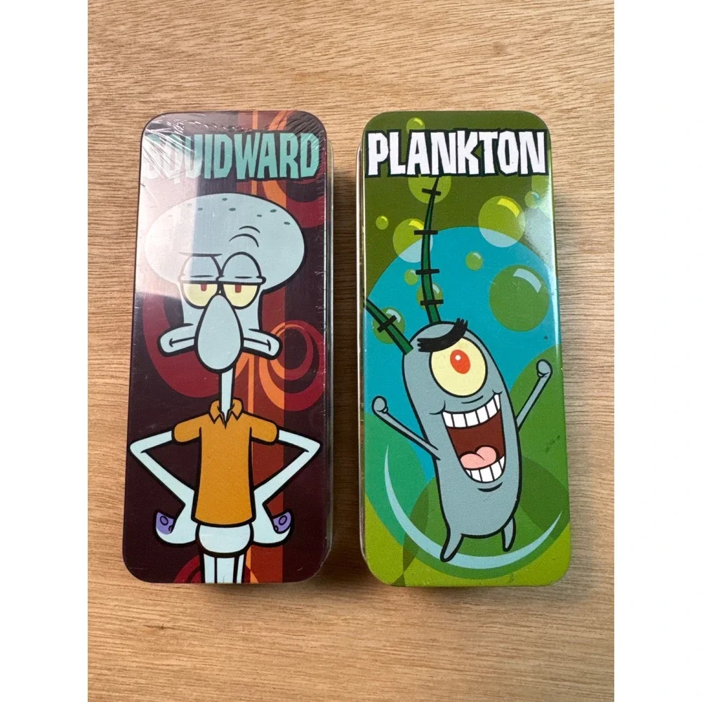 SpongeBob SquarePants Digital Watch Kids OS Green/Red New Squidward Plankton Tin